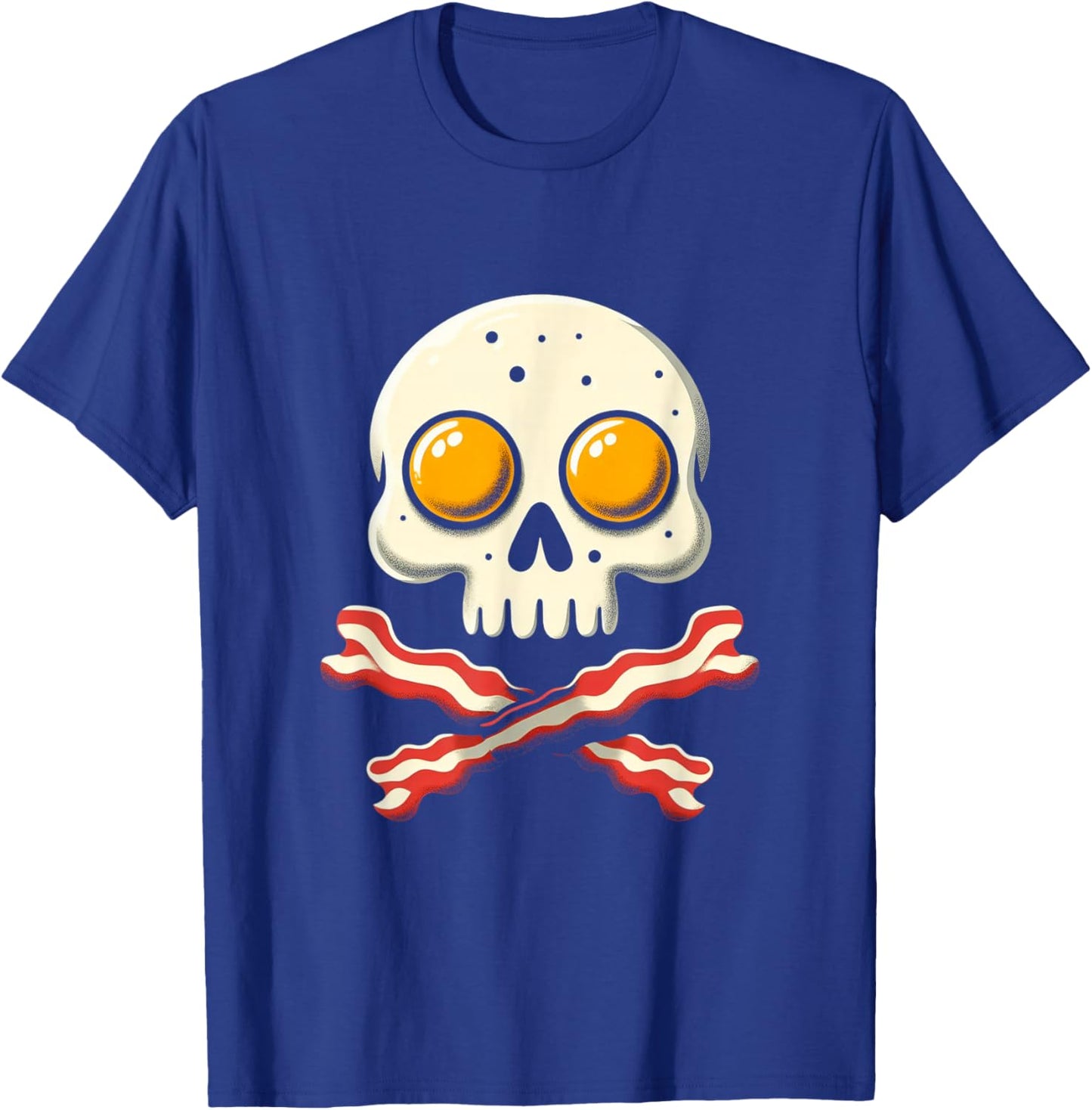 Breakfast Eggs Skull - Bacon & Egg Crossbones T-Shirt - T-Shirt | Royal