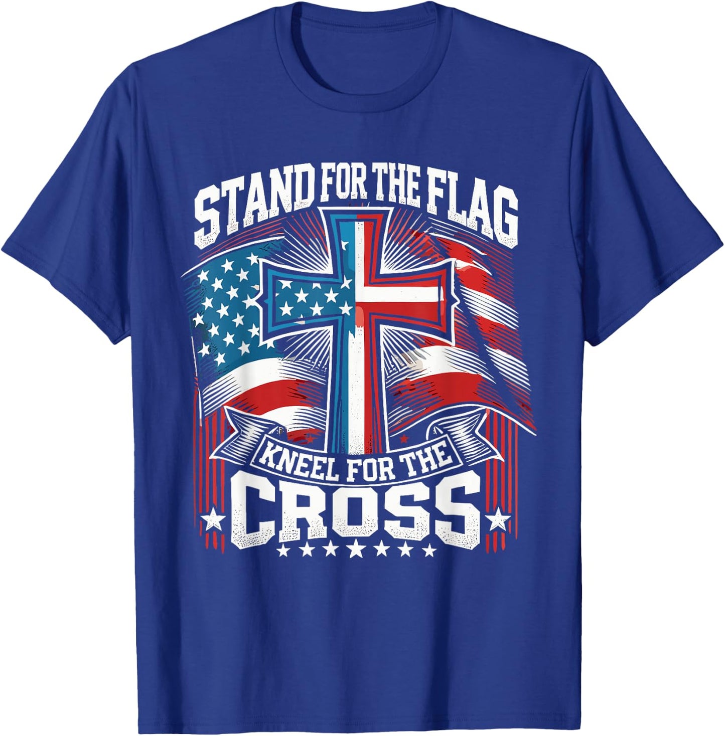 USA Flag Religious Quote 4th of July Christian Faith T-Shirt - T-Shirt | Royal