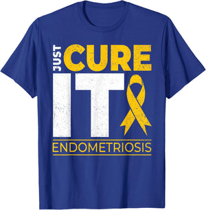 Just Cure It Endometriosis Awareness Month Support Ribbon T-Shirt - T-Shirt | Royal