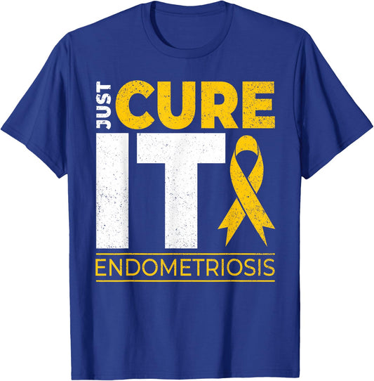 Just Cure It Endometriosis Awareness Month Support Ribbon T-Shirt - T-Shirt | Royal