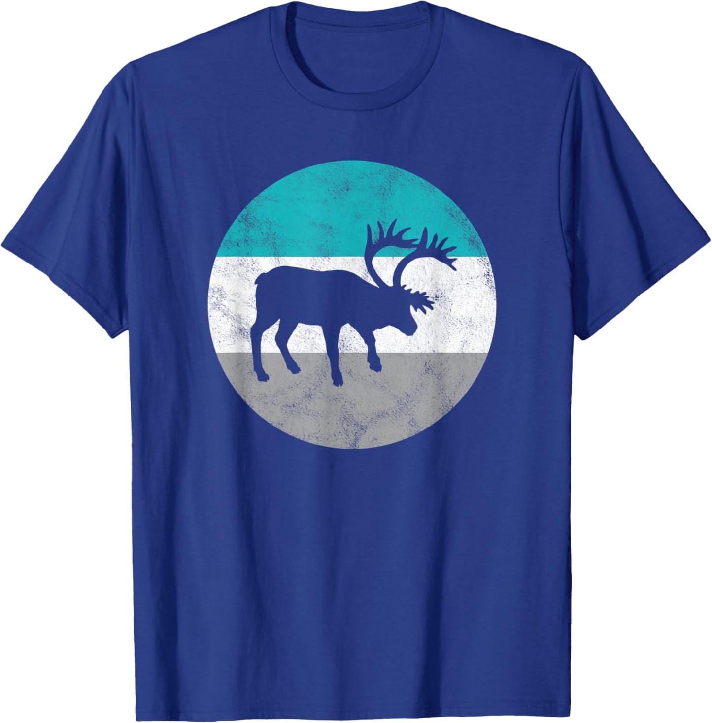 Caribou Retro Gift Women Boys & Girls T-Shirt - T-Shirt | Royal