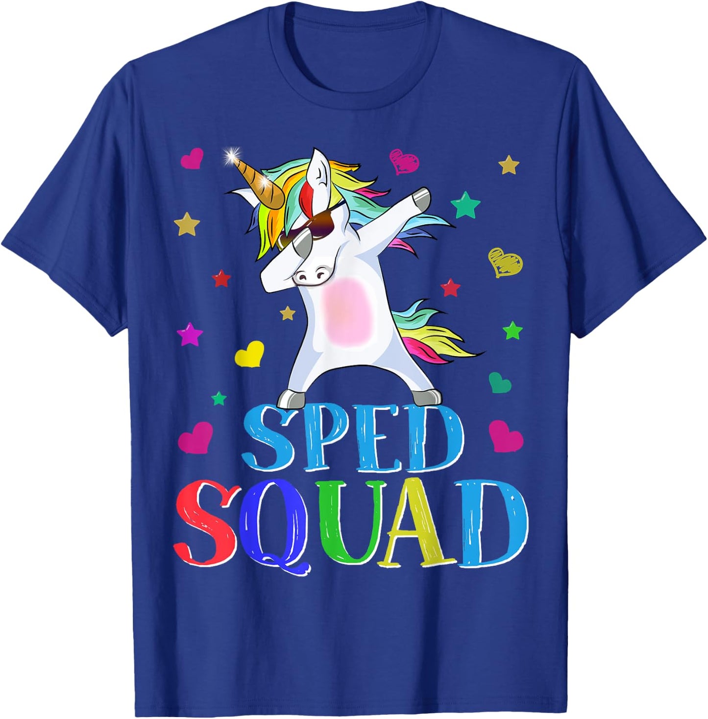 SPED Squad Special Education Unicorn Dab Teacher Gifts Women Girls Kids T-Shirt - T-Shirt | Royal