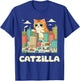 Catzilla Cat Art Funny Cat Gifts Men Women Girls Kids T-Shirt - T-Shirt | Royal
