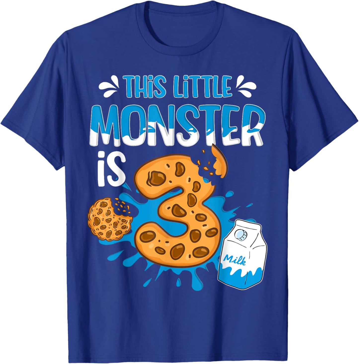 Milk and Cookies 3rd Birthday Boy Girl Third Birthday Family T-Shirt - T-Shirt | Royal