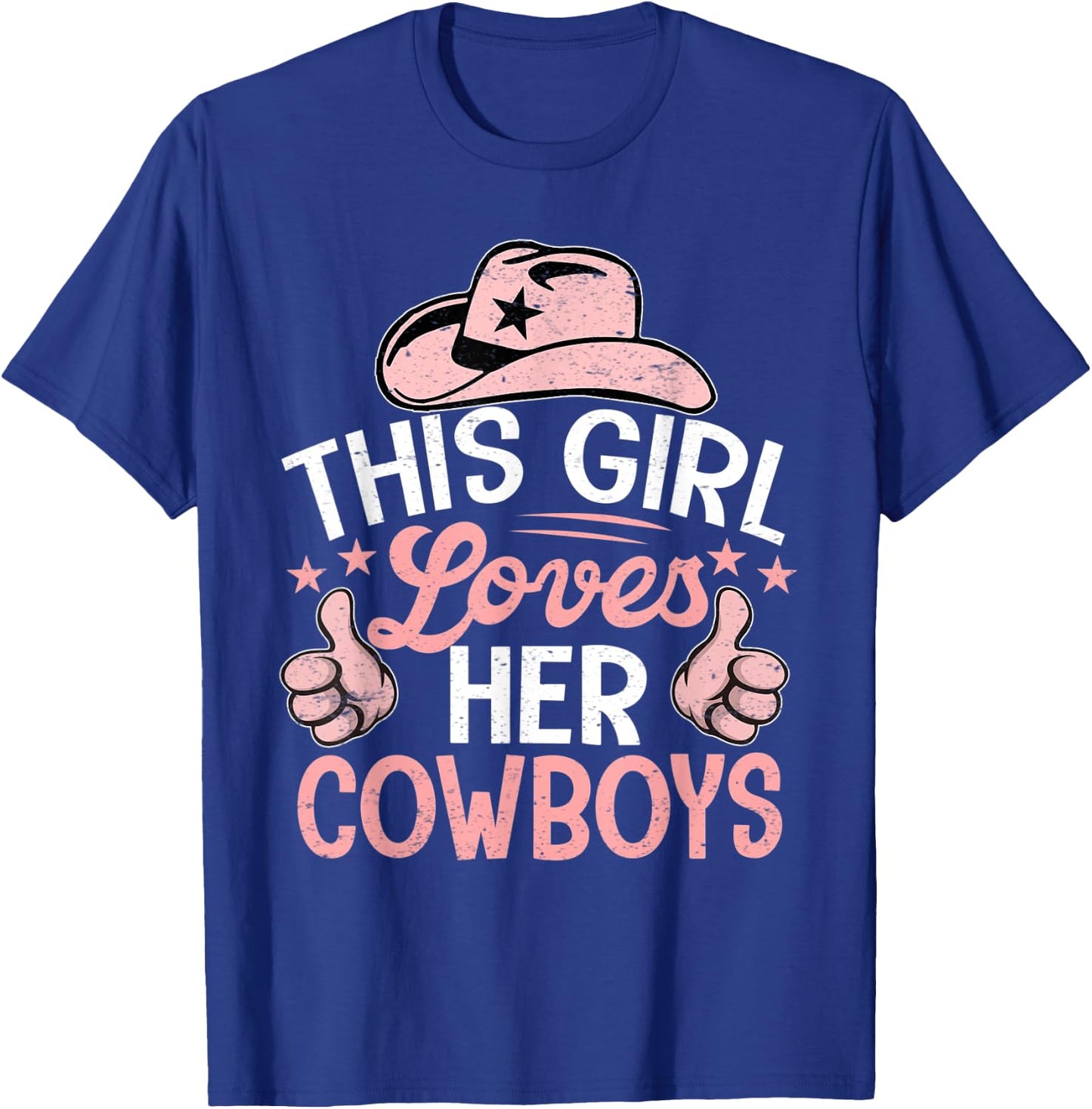 This Girl Loves Her Cowboys Cute Football Cowgirl T-Shirt - T-Shirt | Royal
