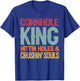 Cornhole King Hittin Holes And Crushin Souls T-Shirt - T-Shirt | Royal