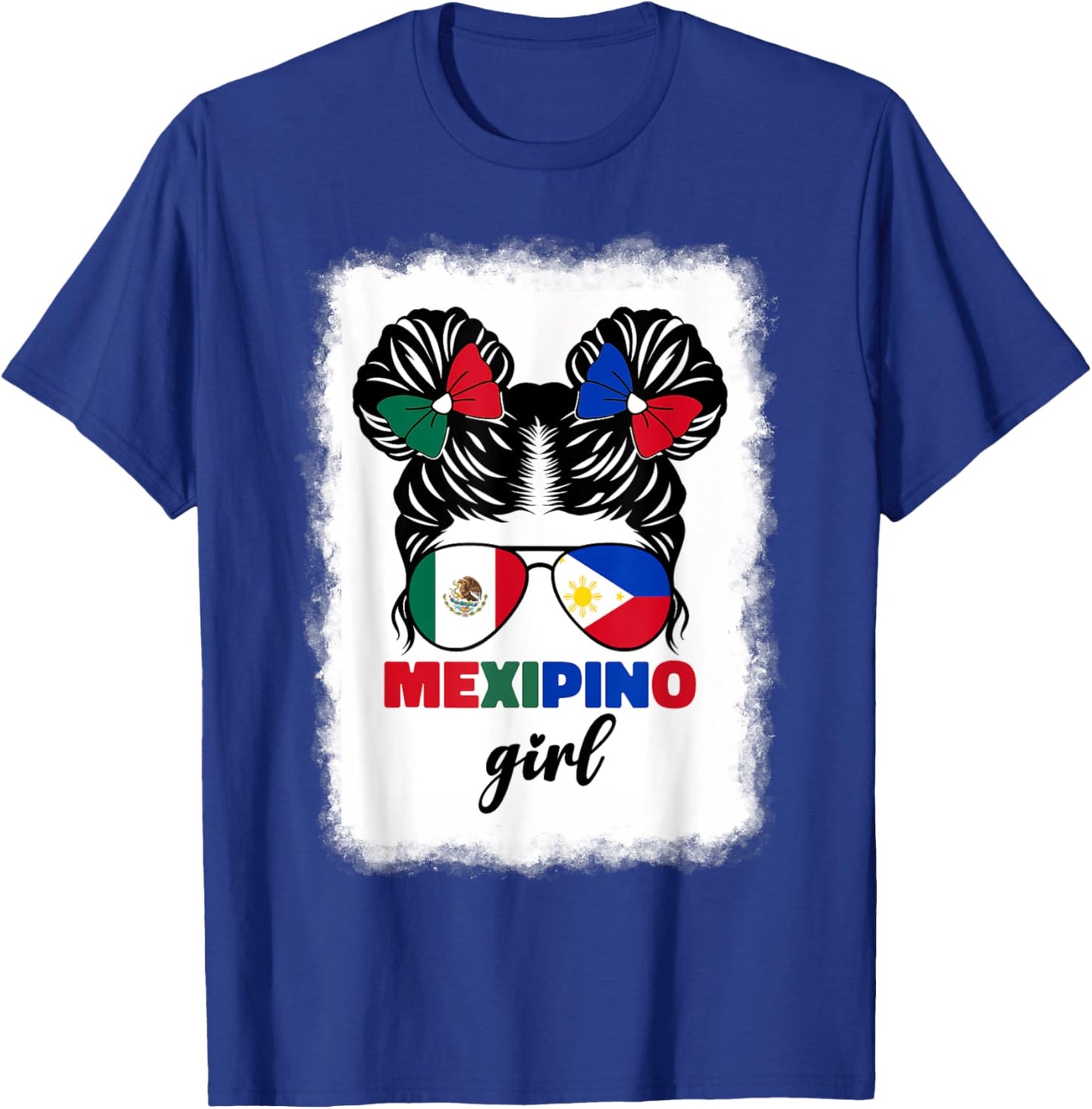 Half Mexican And Filipino Mexico Flag Mexipino Girl Kids Pun T-Shirt - T-Shirt | Royal