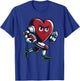 Valentine's Day Heart Football Player Team Sports T-Shirt - T-Shirt | Royal