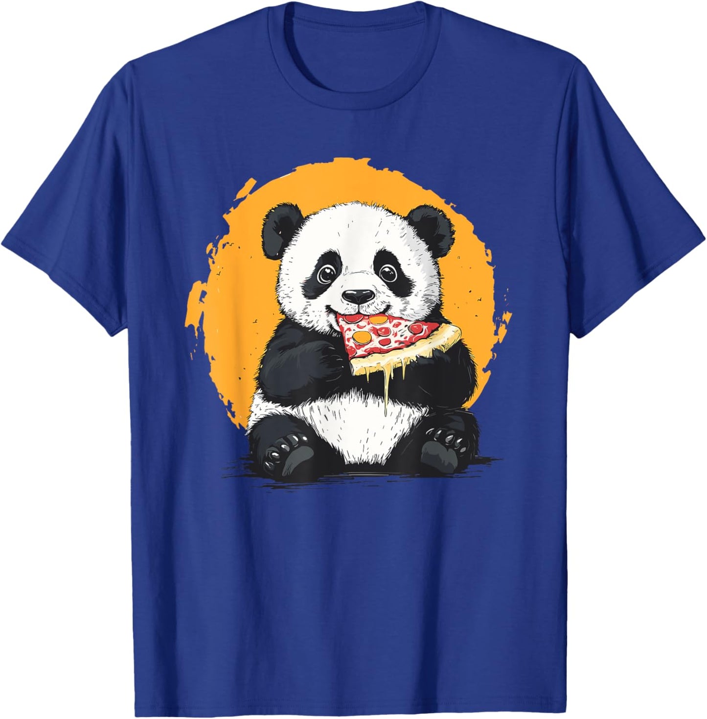 Panda eating pizza illustration for kids T-Shirt - T-Shirt | Royal