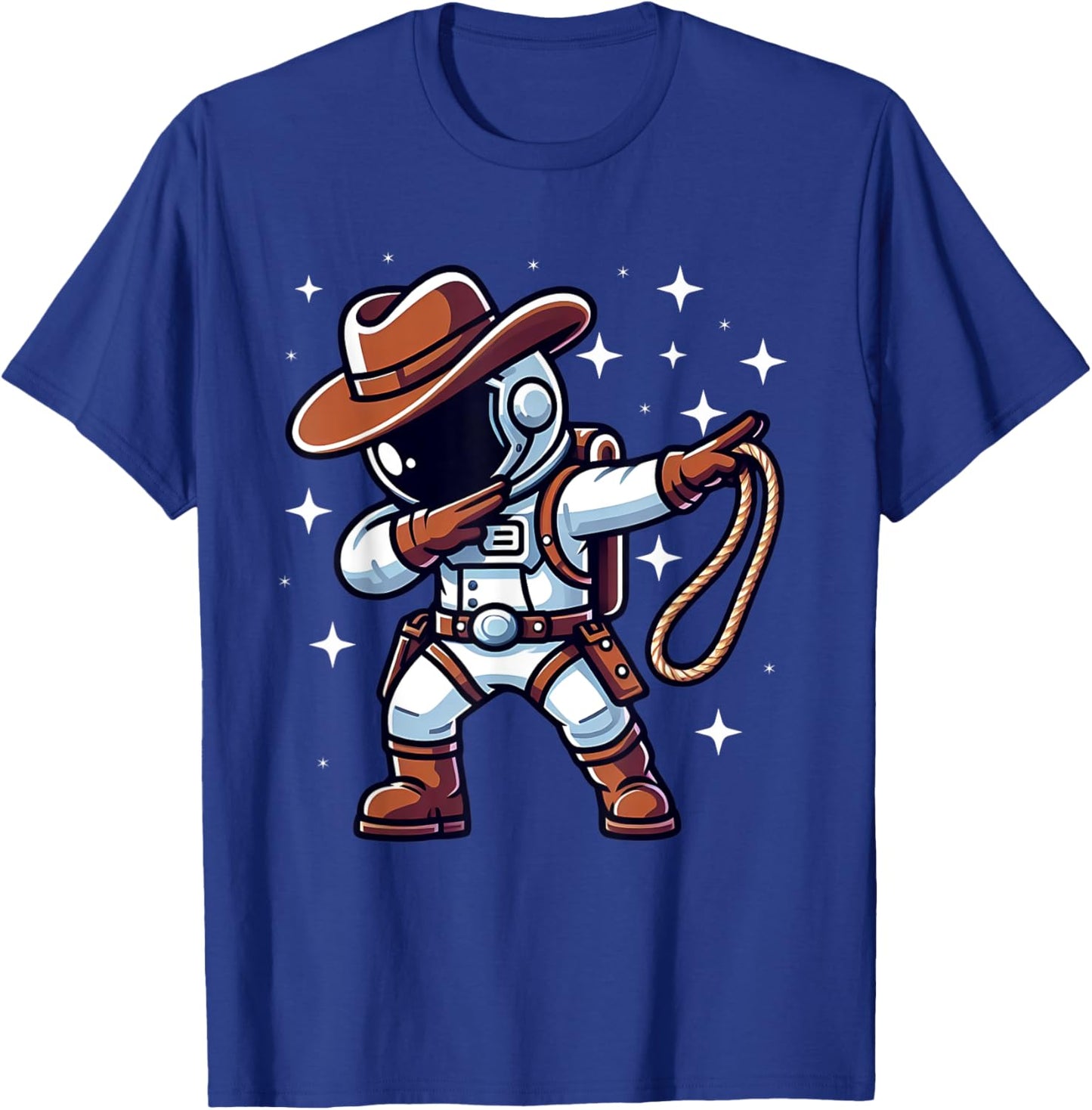 Dabbing Astronaut Cowboy Space Halloween Costume Men Kids T-Shirt - T-Shirt | Royal