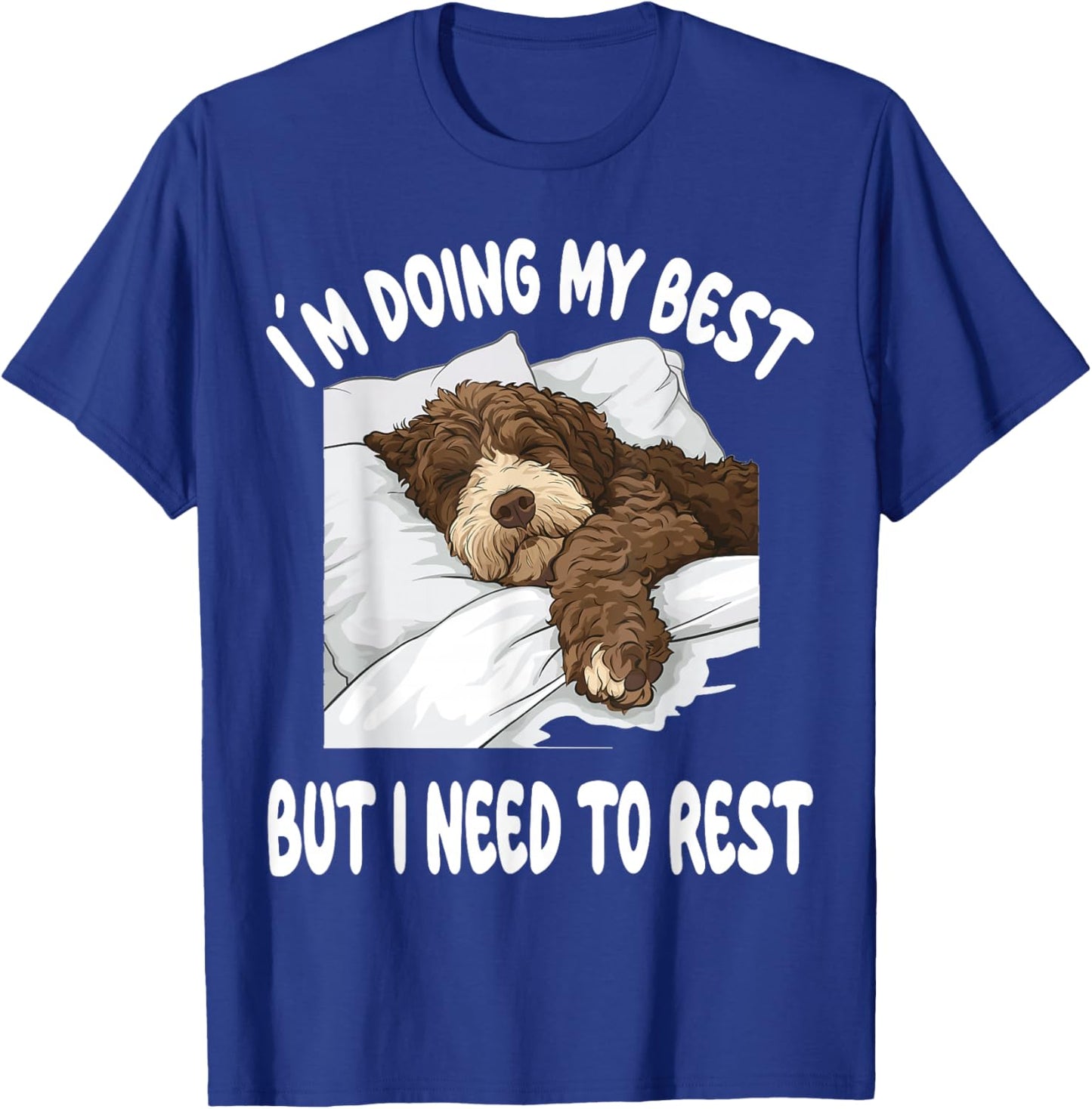 Bernedoodle Dog Pajamas Nightgown Sleeping Napping T-Shirt - T-Shirt | Royal