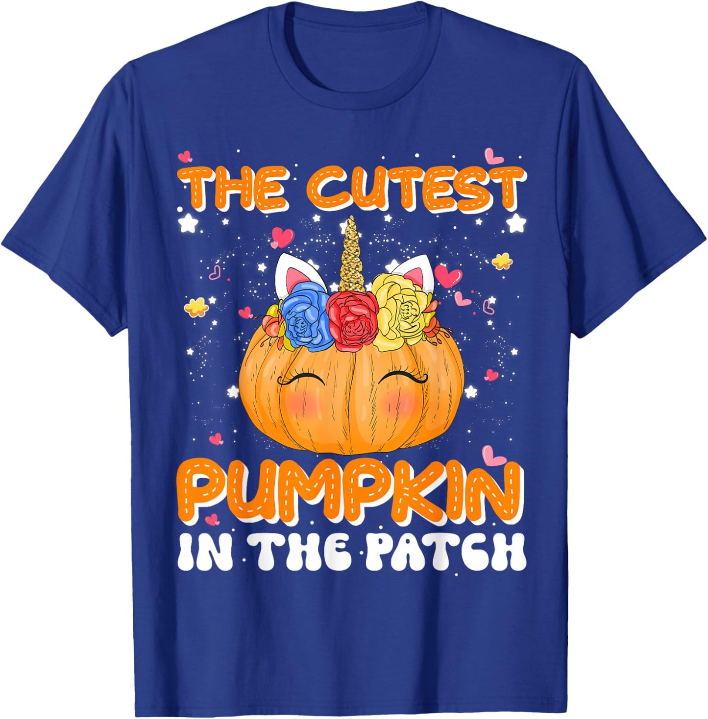 The Cutest Pumpkin In The Patch Unicorn Pumpkin Halloween T-Shirt - T-Shirt | Royal