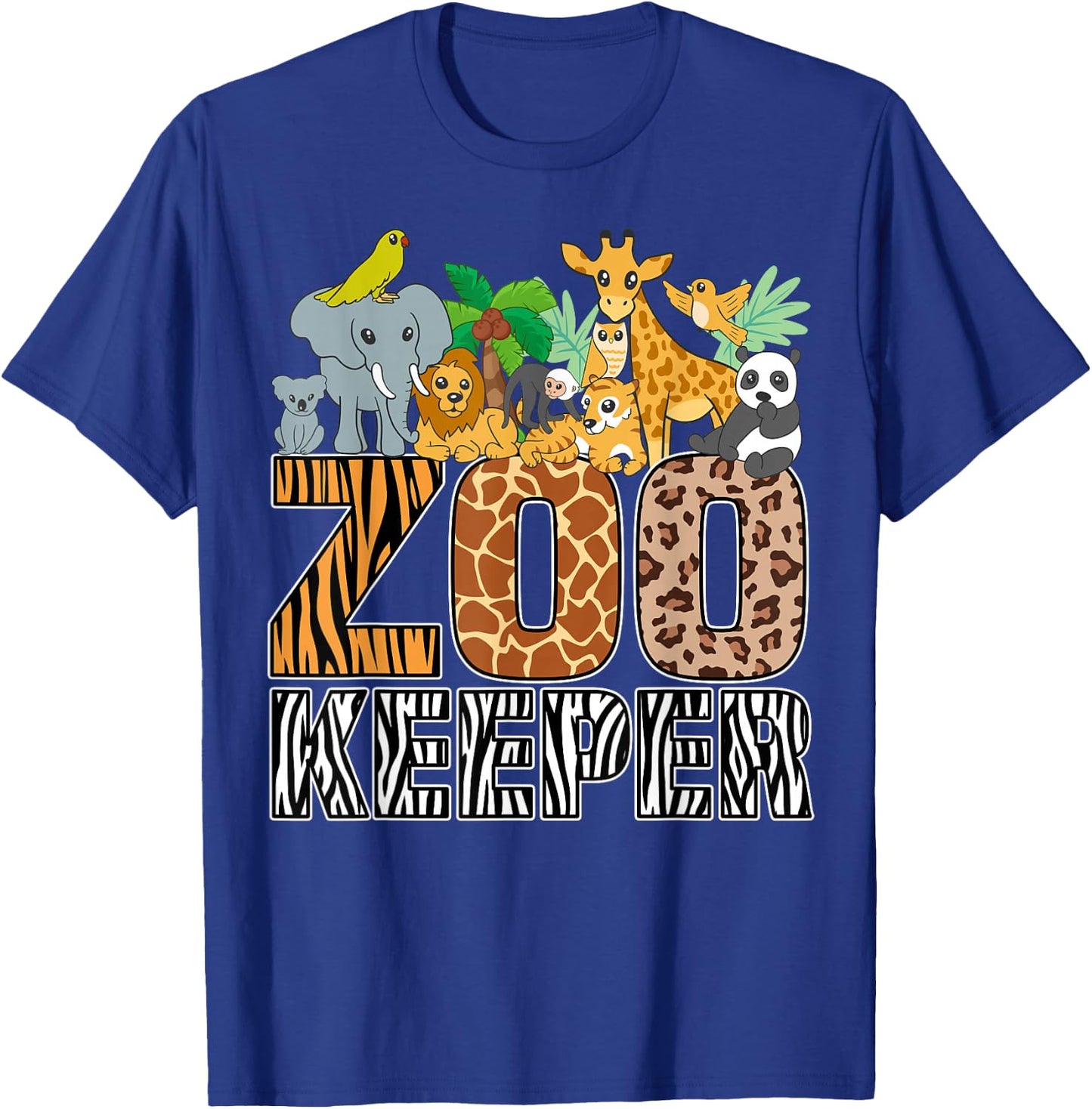 Zookeeper Costume Zebra Wild Print African Animal Keeper T-Shirt - T-Shirt | Royal
