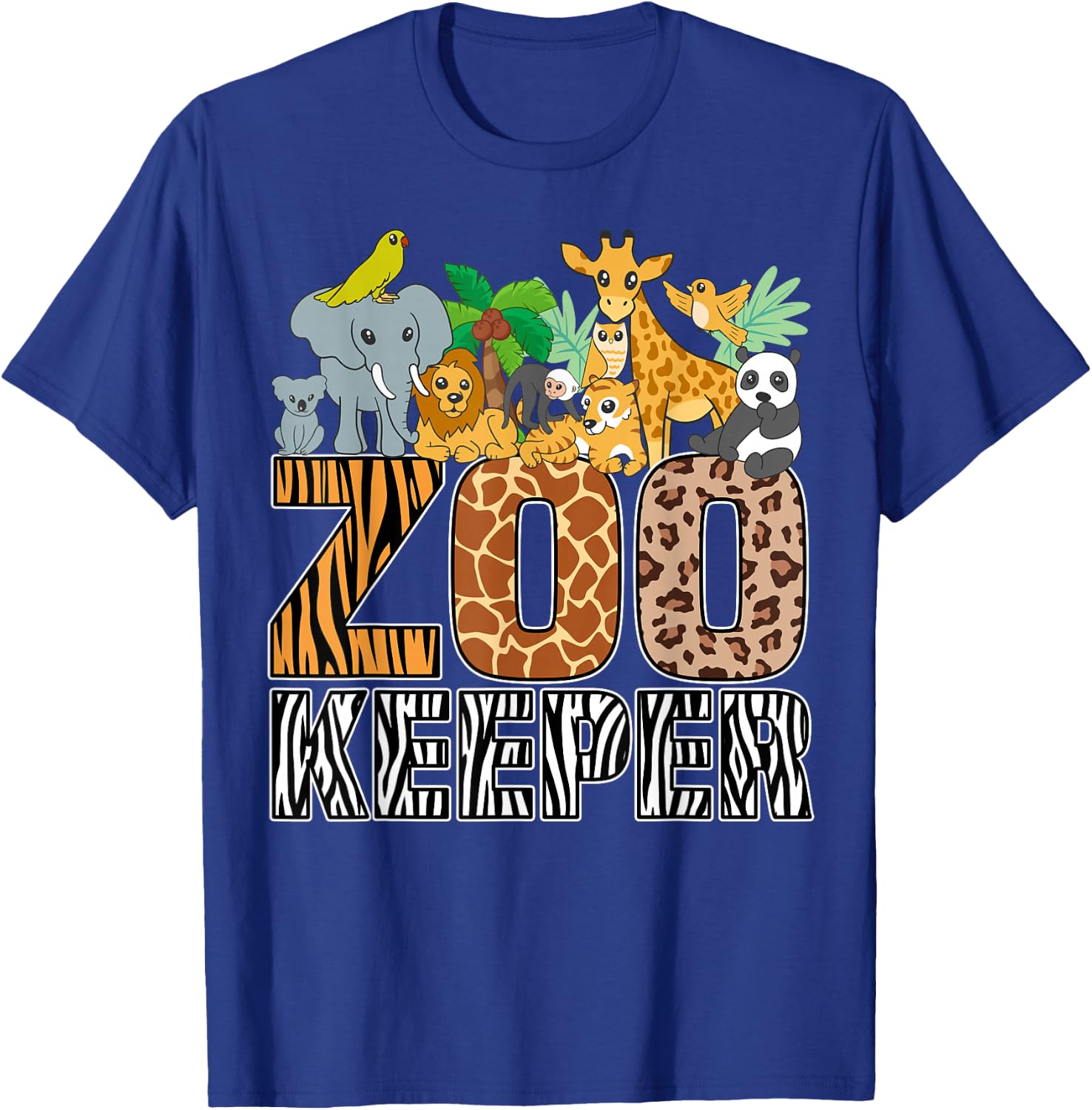 Zookeeper Costume Zebra Wild Print African Animal Keeper T-Shirt - T-Shirt | Royal