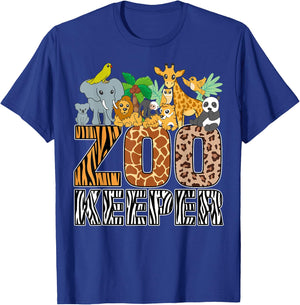 Zookeeper Costume Zebra Wild Print African Animal Keeper T-Shirt - T-Shirt | Royal