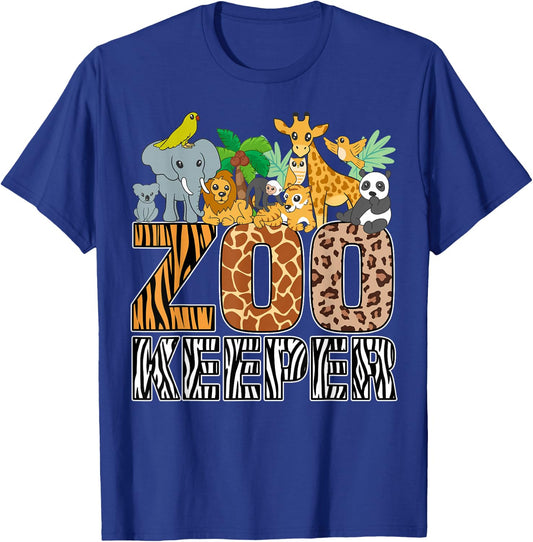 Zookeeper Costume Zebra Wild Print African Animal Keeper T-Shirt - T-Shirt | Royal