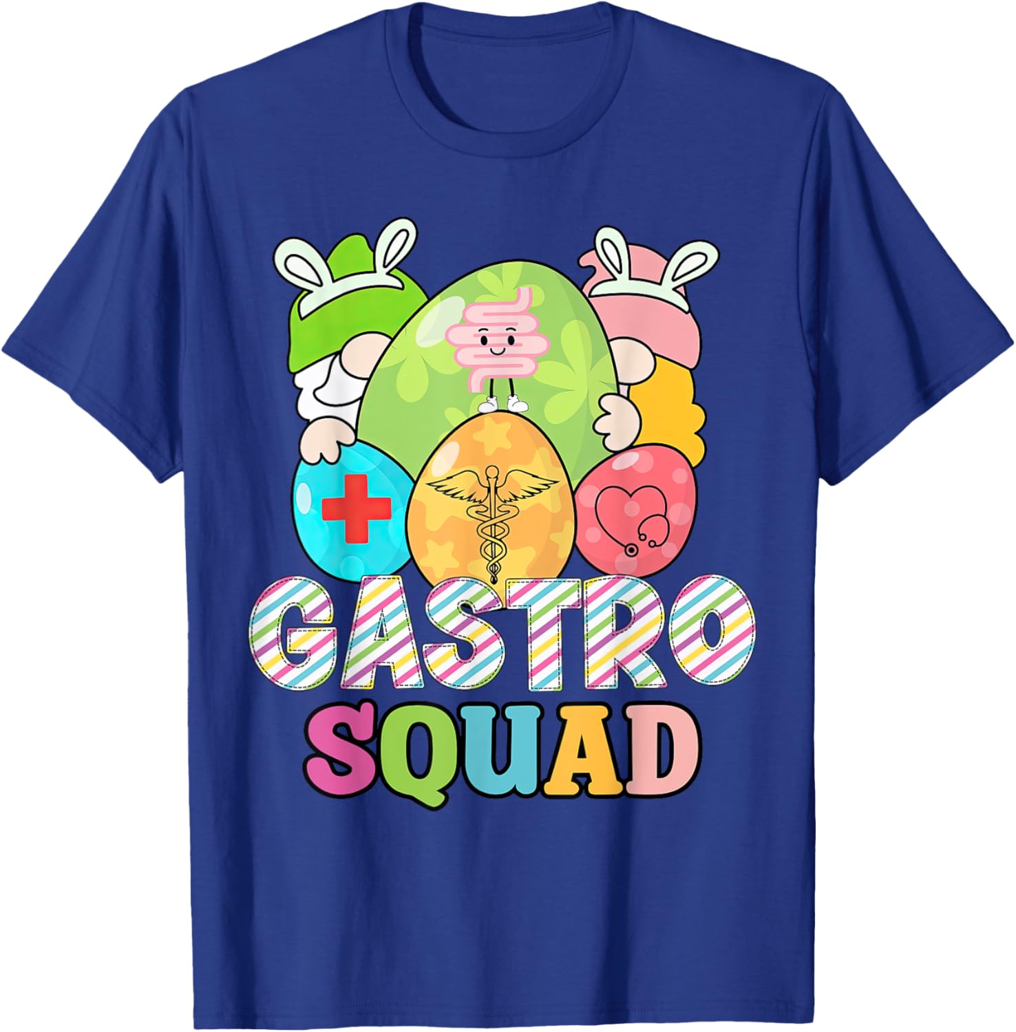 Gastro Squad Easter Endoscopy Nurse Gonmes Bunny Funny T-Shirt - T-Shirt | Royal