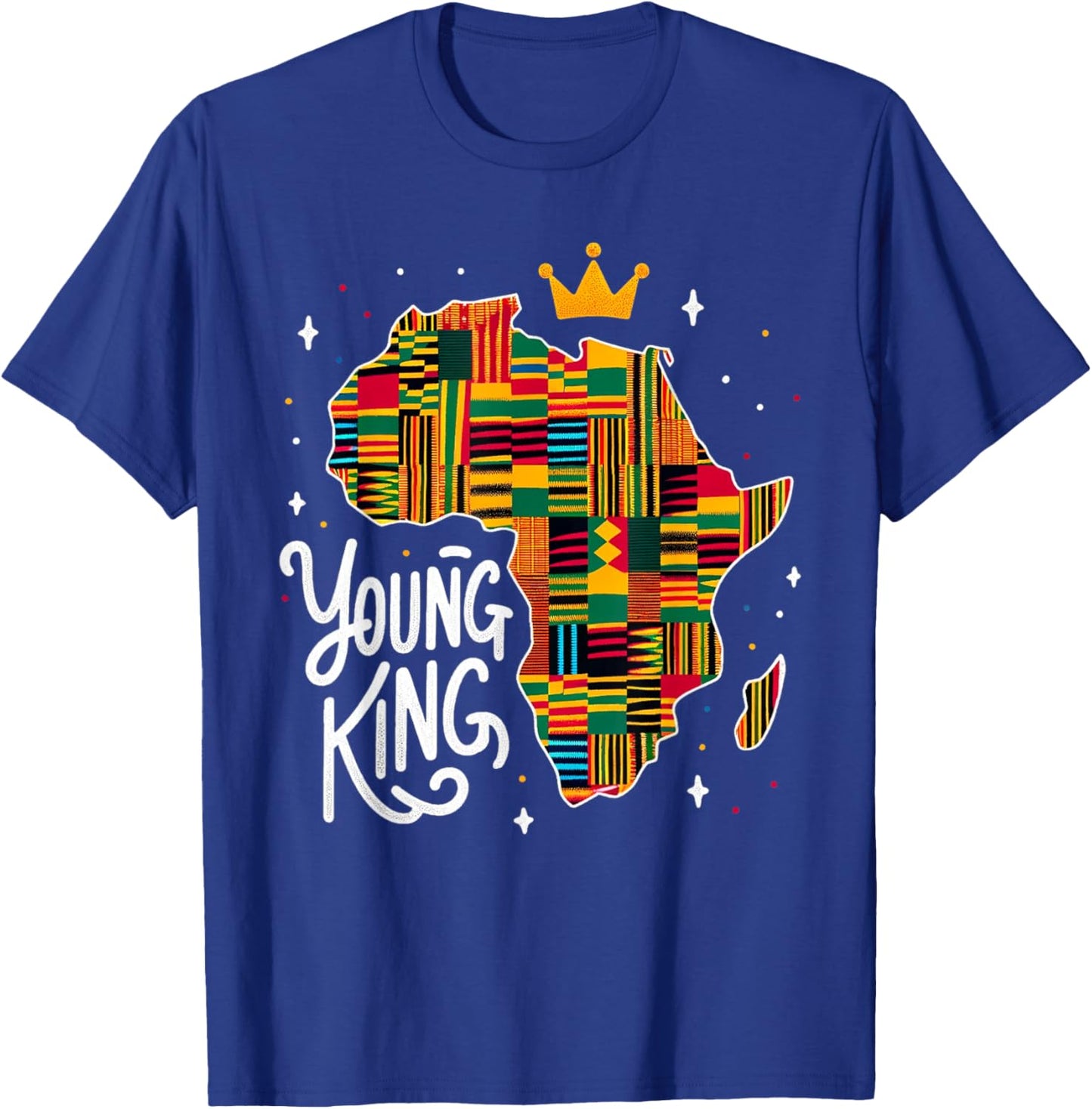Boys African Kente Print Clothes Kids Young King Kente Youth T-Shirt - T-Shirt | Royal