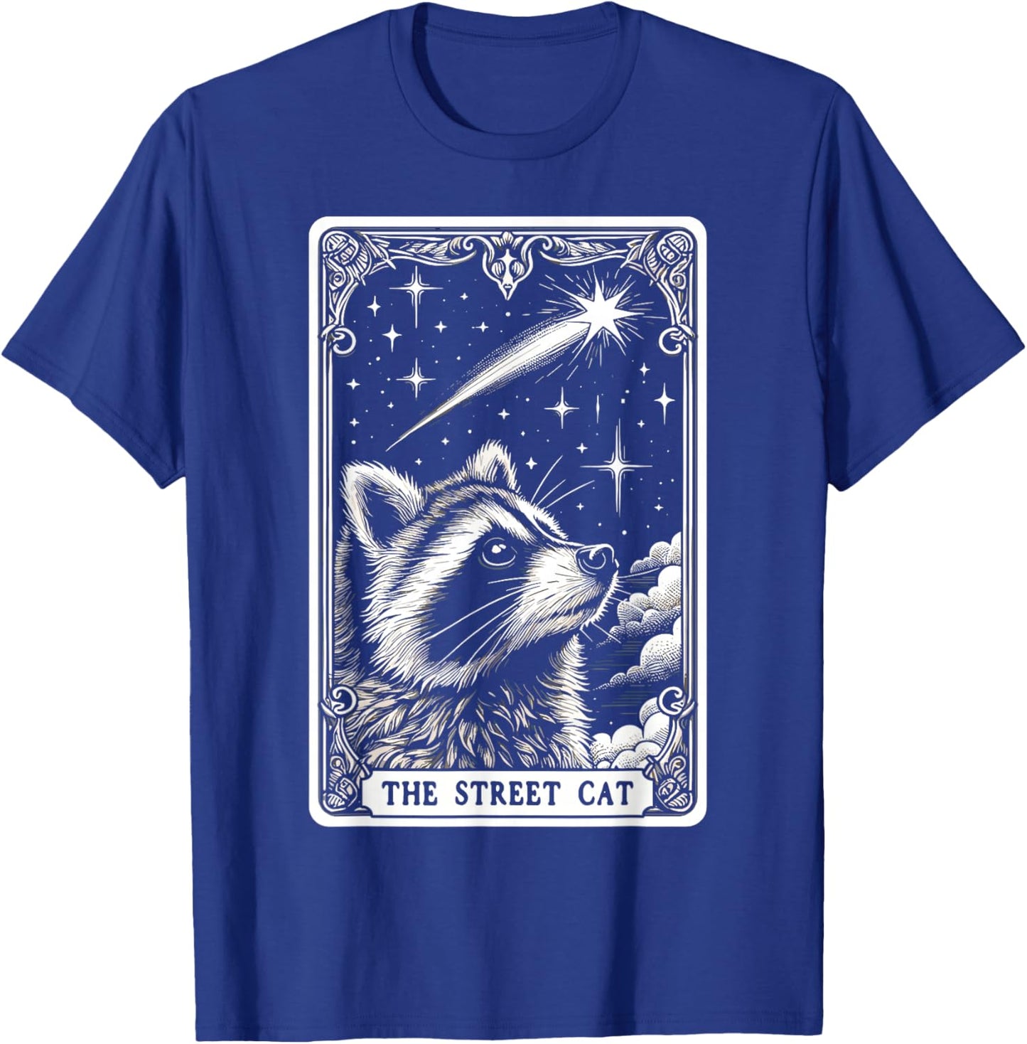 The Street Cat Tarot Card Mystic Raccoon T-Shirt - T-Shirt | Royal