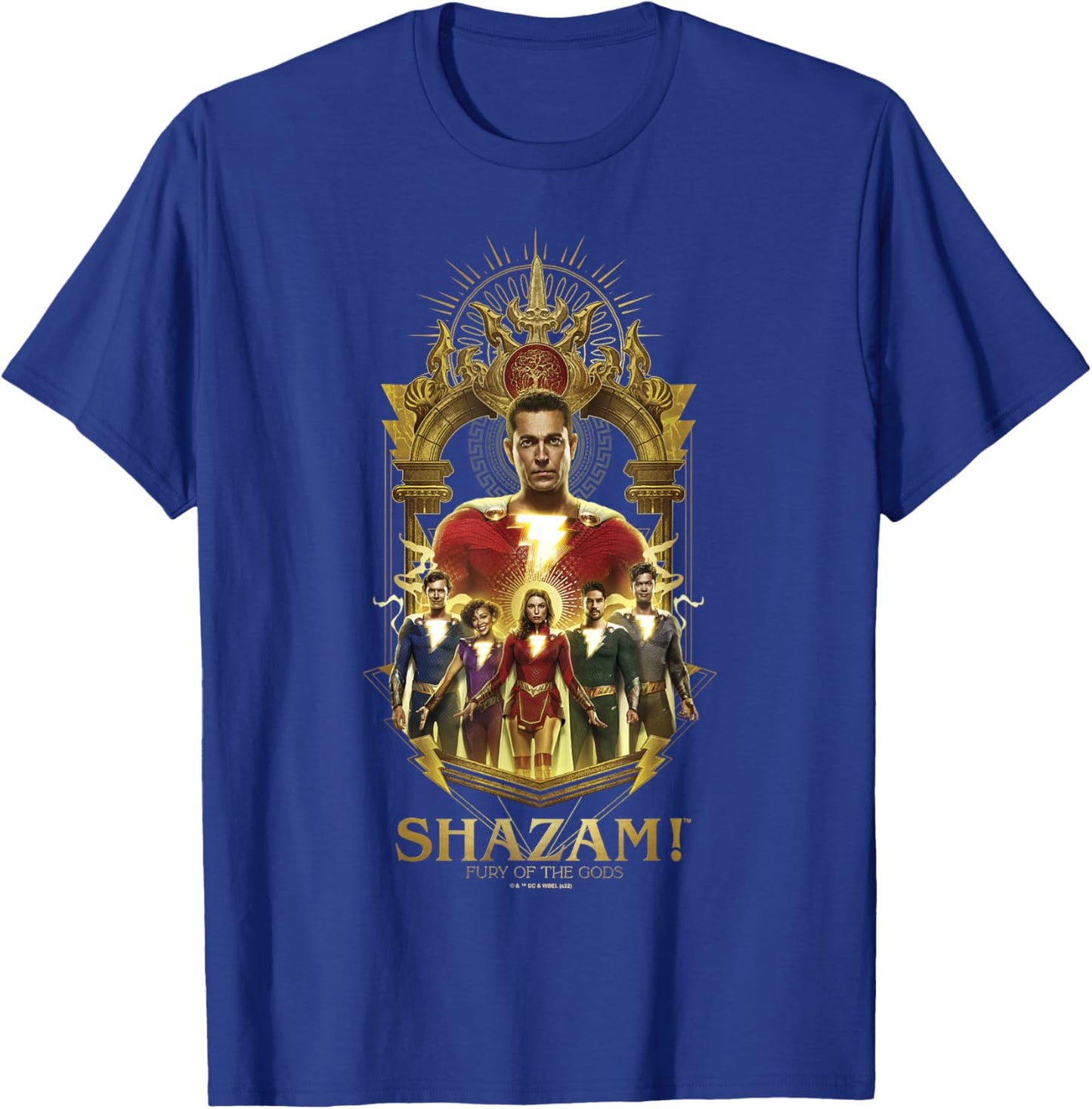 Shazam! Fury of the Gods Gold Champion Arched Family Group T-Shirt - T-Shirt | Royal