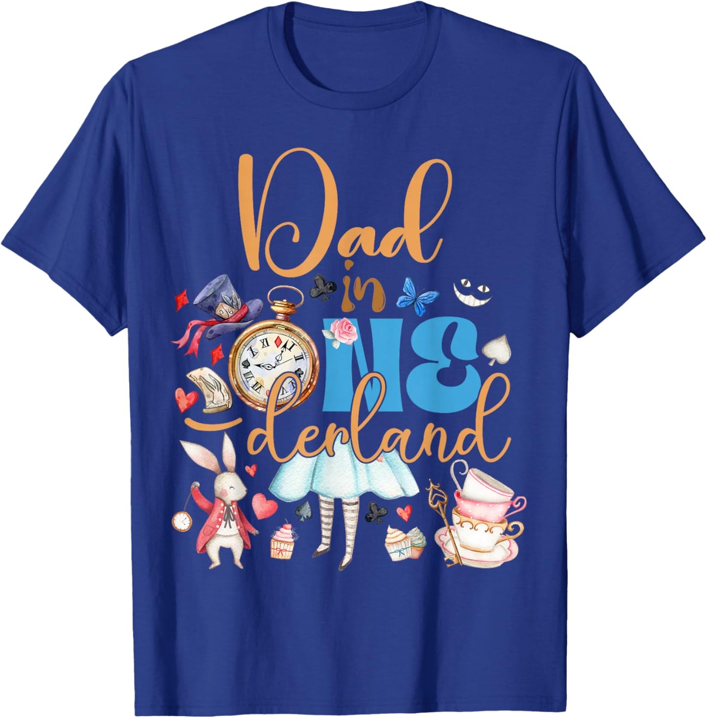 Alice Dad in ONEderland Birthday Family T-Shirt - T-Shirt | Royal