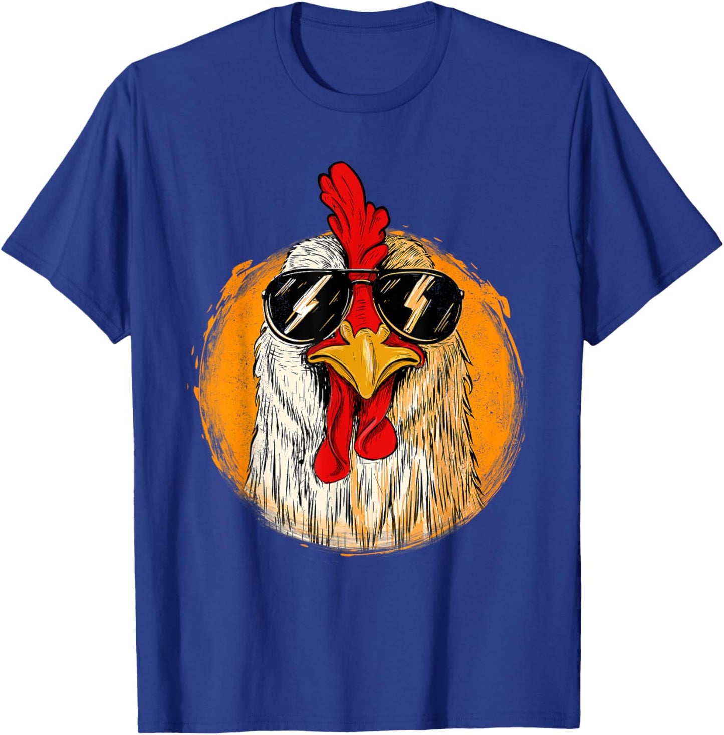 Hipster Chicken With Sunglasses - Retro Vintage Farm Rancher T-Shirt - T-Shirt | Royal