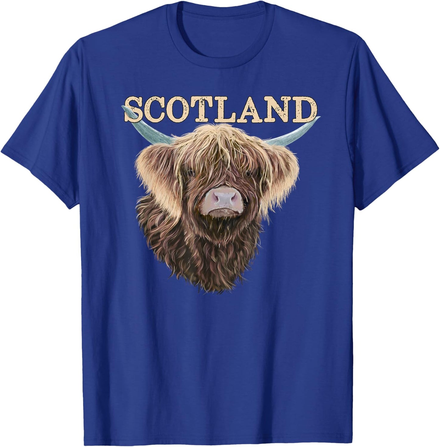 Scottish Highland Cow With Scotland Slogan T-Shirt - T-Shirt | Royal
