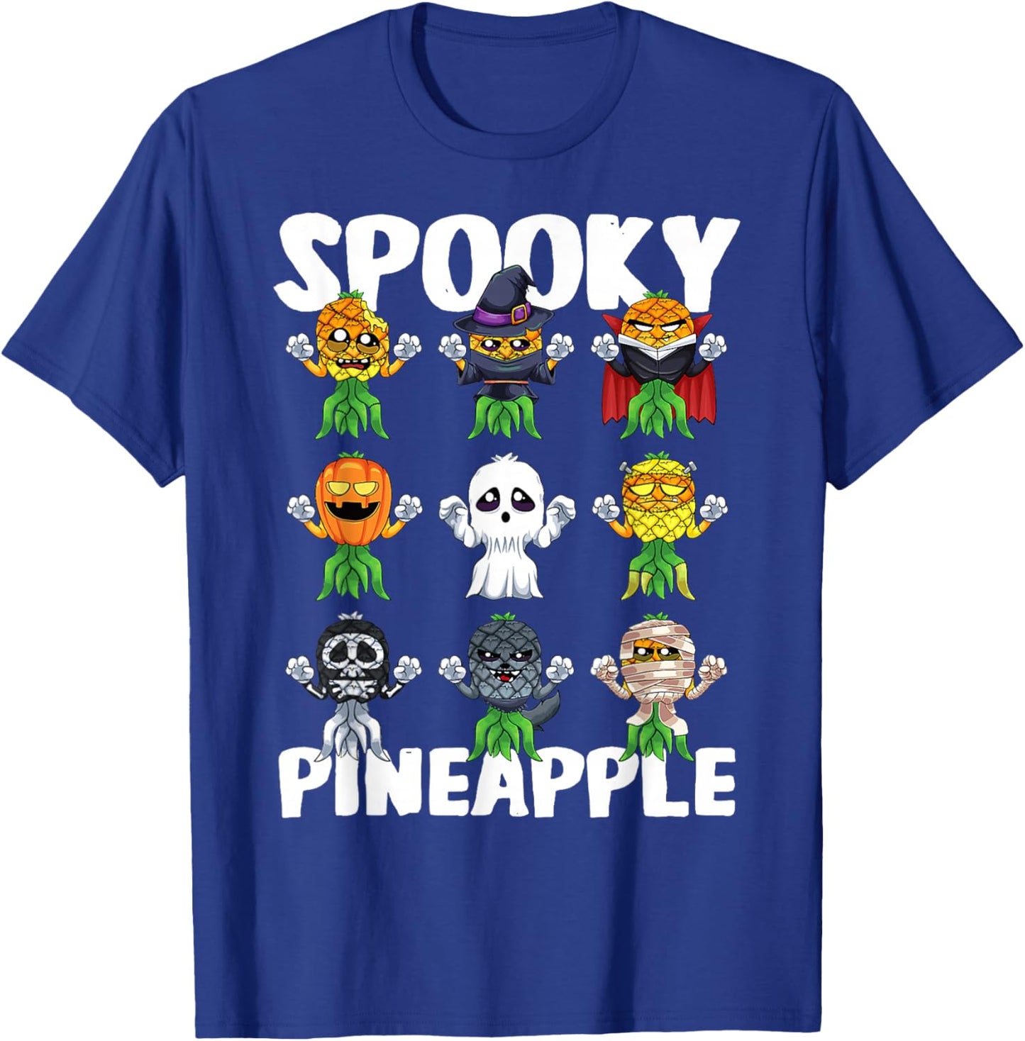 Spooky Pineapple Halloween Swinger Upside Down Pineapple T-Shirt - T-Shirt | Royal
