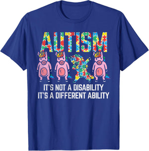 BoredKoalas Autism Awareness Unicorn Dab - -Adults, Black, Short Sleeve, Classic Fit, Cotton Blend, Small T-Shirt - T-Shirt | Royal