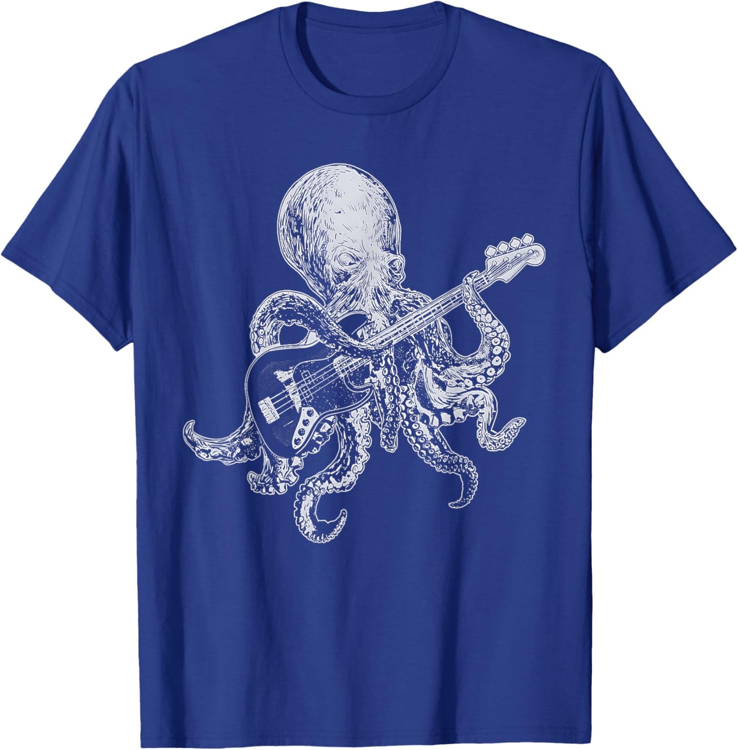 Octopus Playing Bass Guitar Shirt Dad Octopus Lover T-Shirt - T-Shirt | Royal