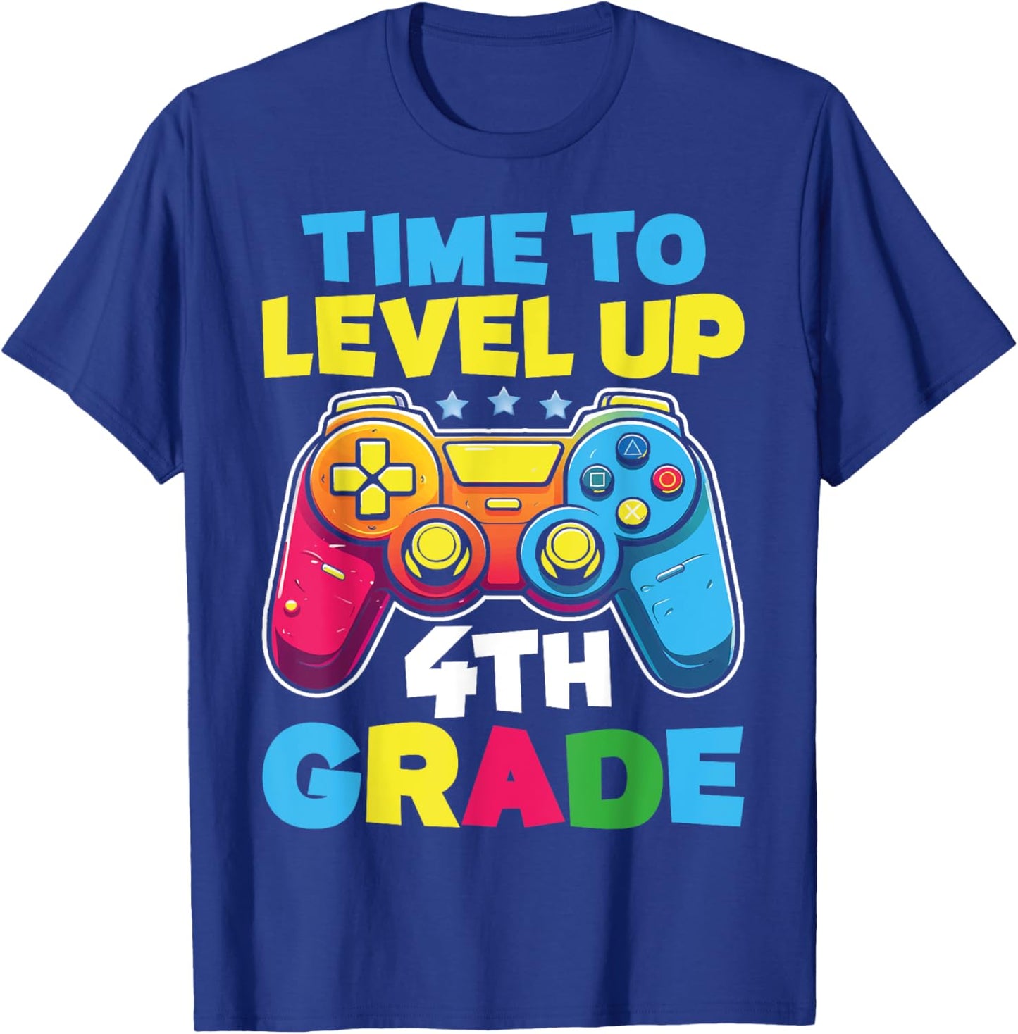 Time To Level Up 4th Grade Video Gamer Kids Back To School T-Shirt - T-Shirt | Royal