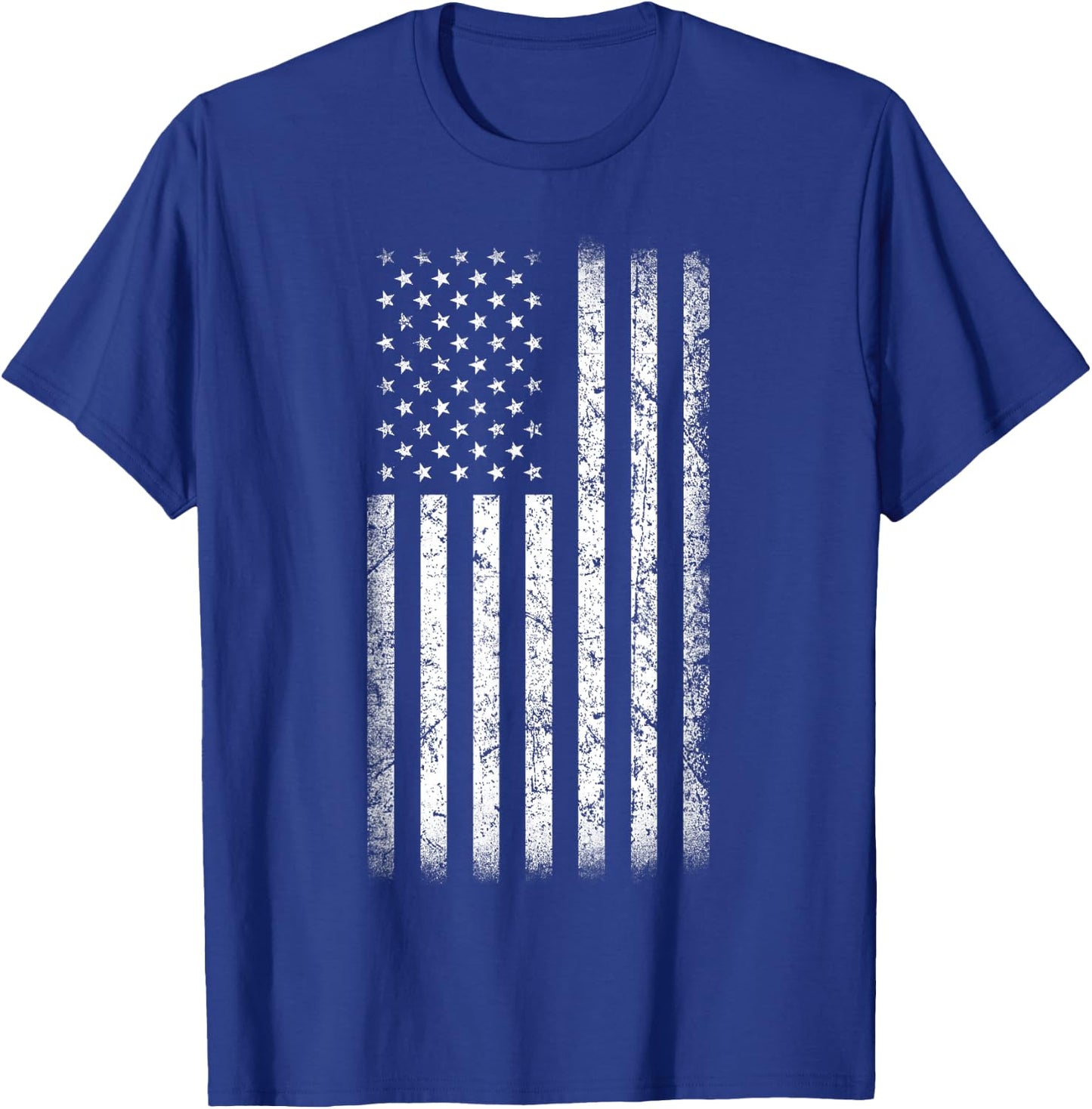 Black and White American Flag Vintage Style T-Shirt - T-Shirt | Royal