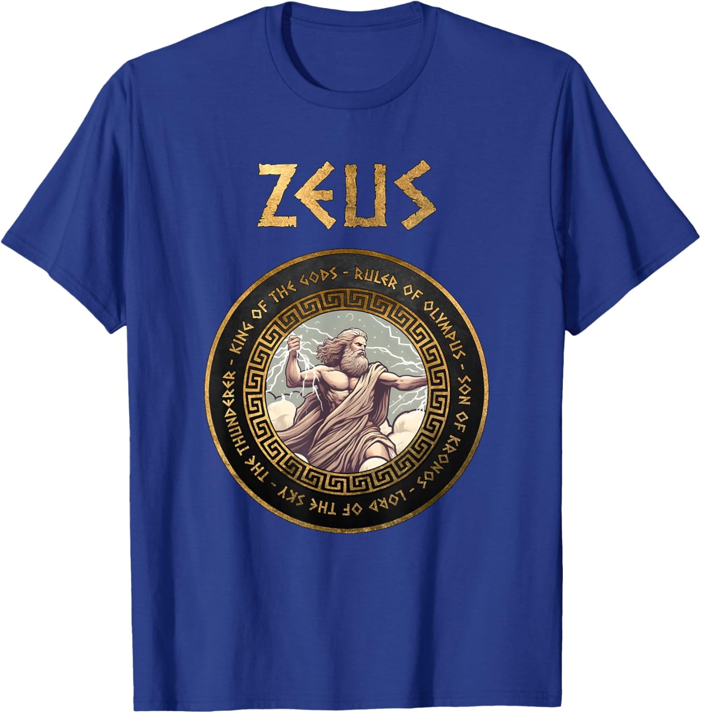 Agema Apparel Zeus Greek God Ancient Greek Mythology , Small, Black T-Shirt - T-Shirt | Royal