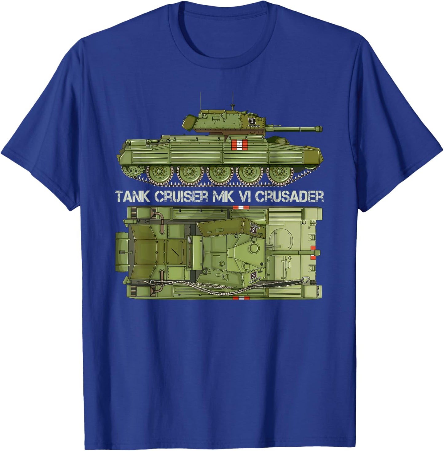 Tank Cruiser Mk VI Crusader British WW2 Diagram T-Shirt - T-Shirt | Royal