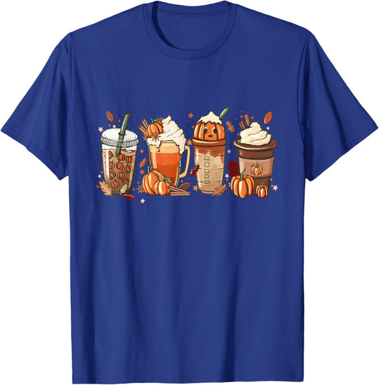 Pumpkin Spice Latte, Fall Coffee, Pumpkin Spice,Thanksgiving T-Shirt - T-Shirt | Royal