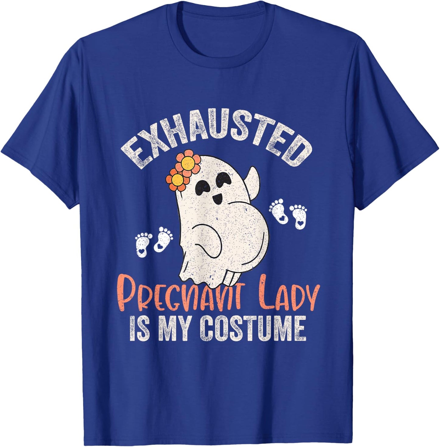 Exhausted Pregnant Lady Is My Costume Halloween Pregnancy T-Shirt - T-Shirt | Royal