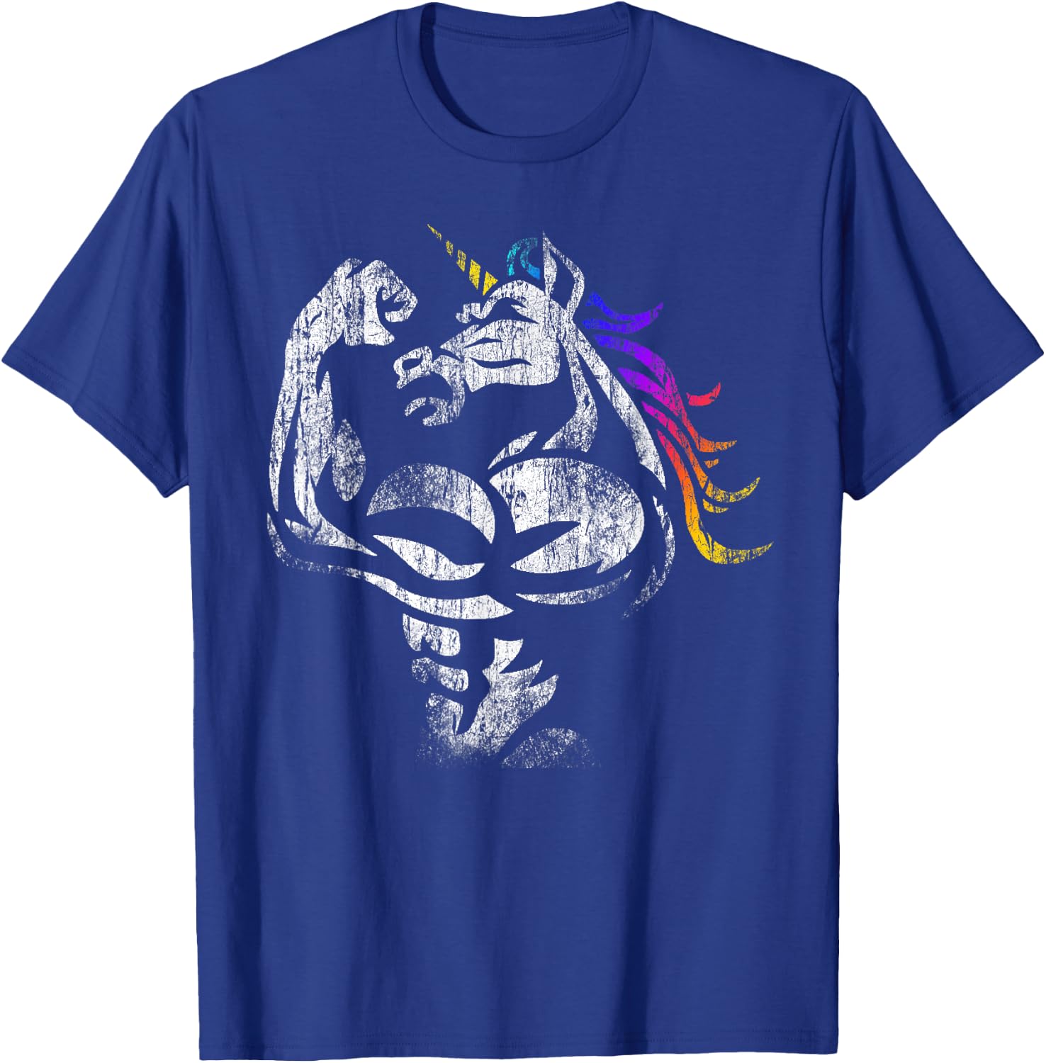 Muscle Unicorn Workout Fathers Day Gift Weightlifting Gym T-Shirt - T-Shirt | Royal