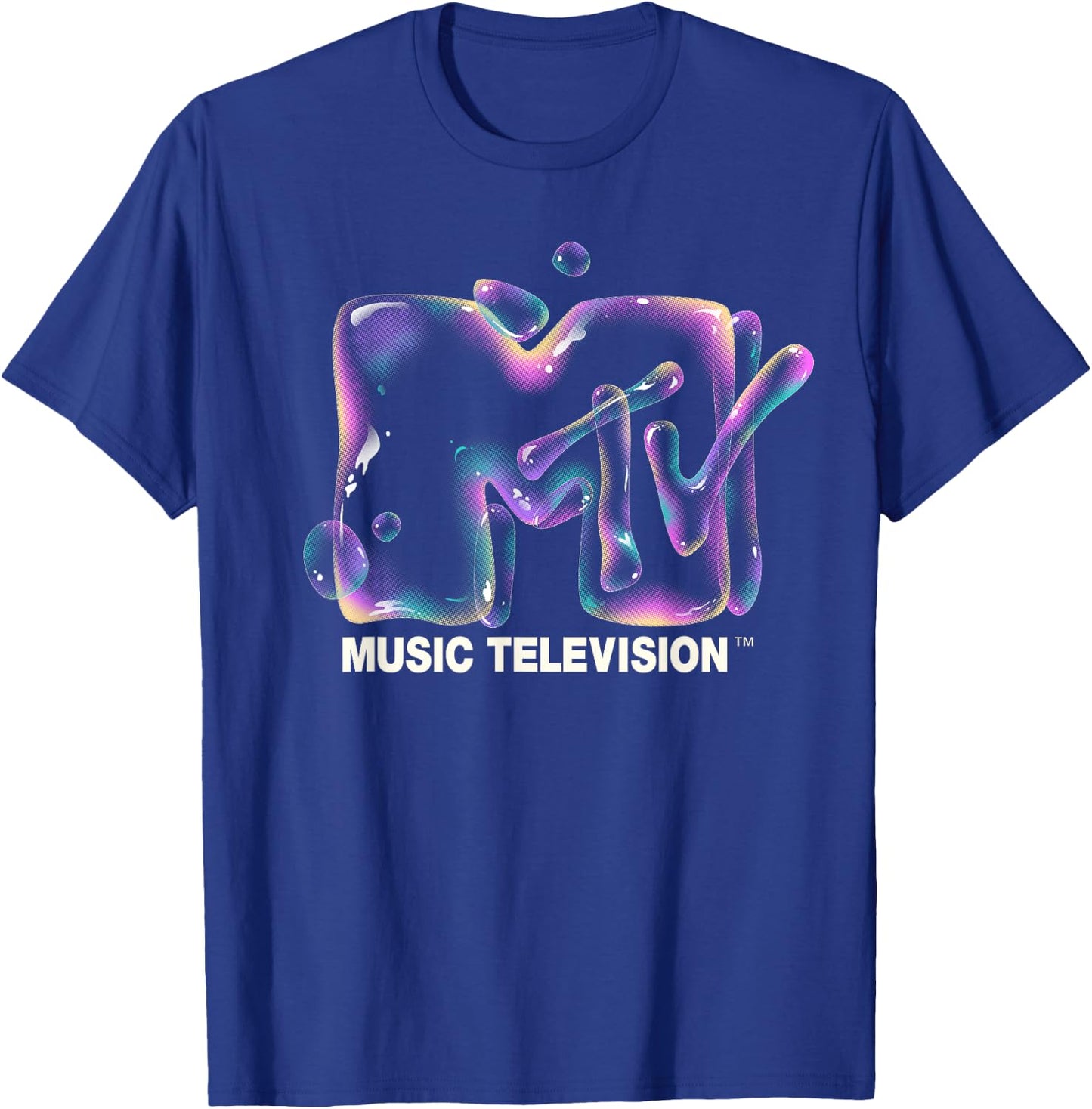 Mademark x MTV - MTV Logo Soap Bubbles Rainbow Detergent Liquid Bubble MTV T-Shirt - T-Shirt | Royal