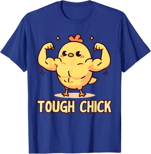 Funny Baby Chick Gym Teen Girls Women One Tough Chick T-Shirt - T-Shirt | Royal
