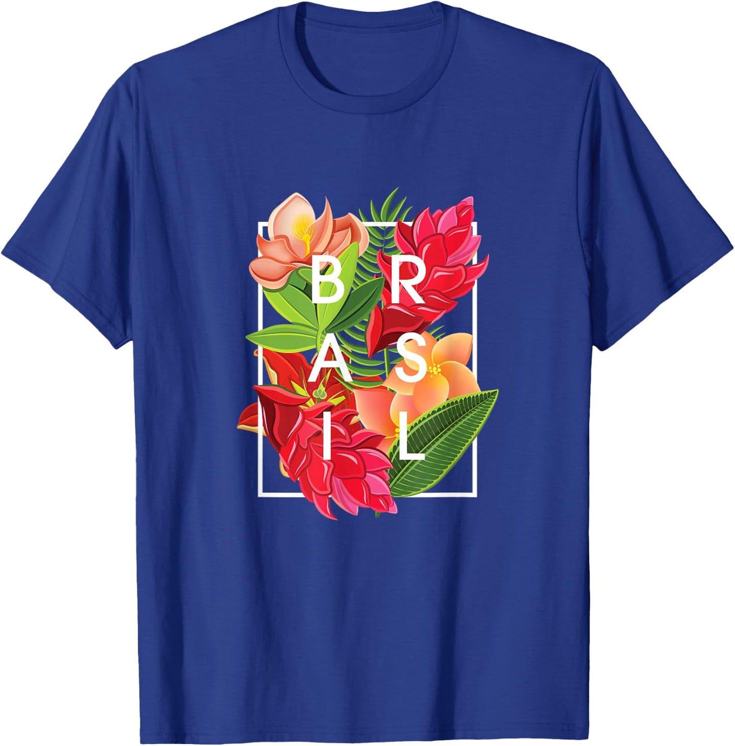 Flowers of Brazil Word Art - Brazilian Pride T-Shirt - T-Shirt | Royal
