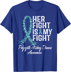 Polycystic Kidney Disease Awareness Her Fight PKD Warrior T-Shirt - T-Shirt | Royal