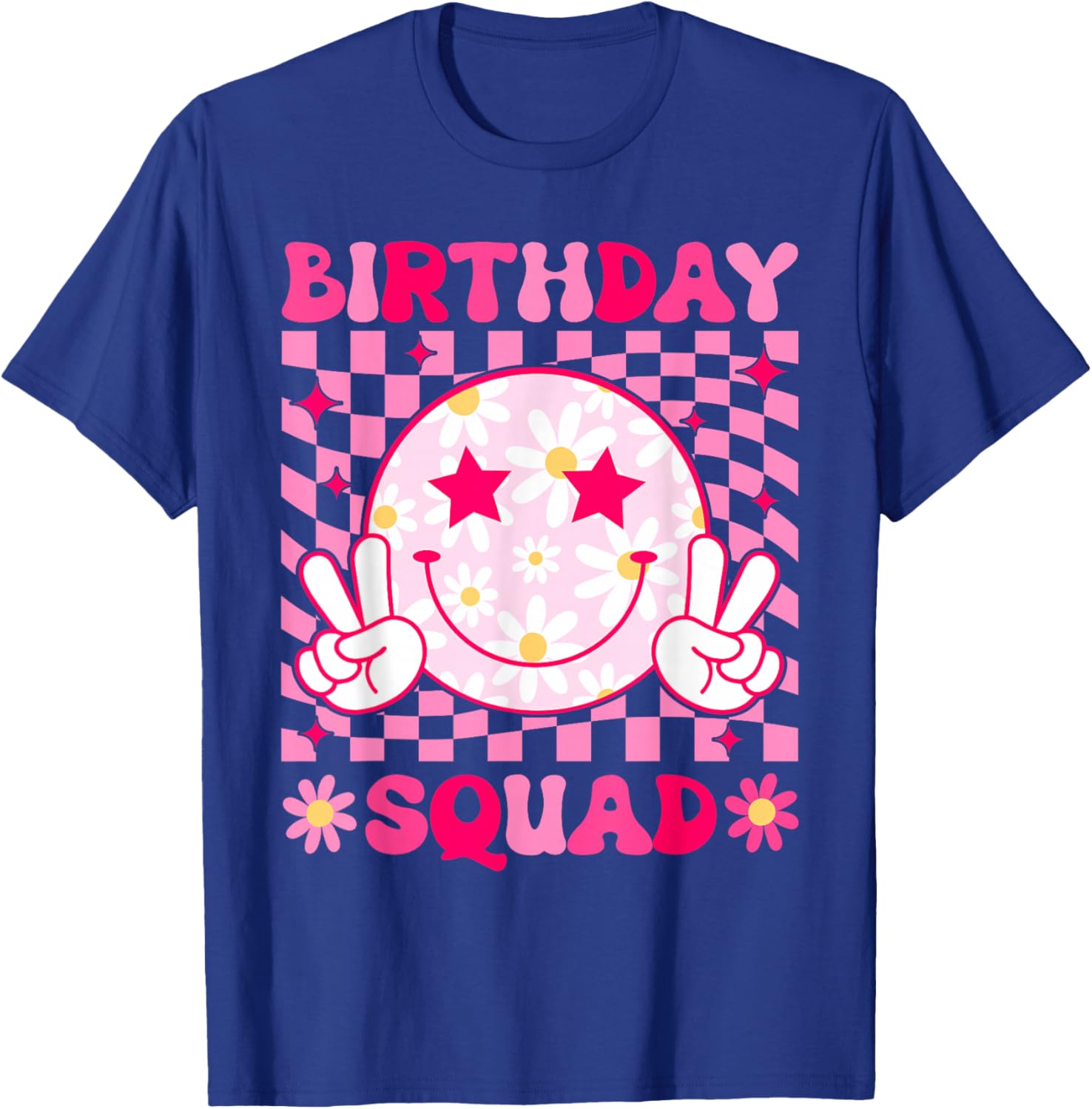 Birthday Squad Matching Birthday Family Group Bday Flower T-Shirt - T-Shirt | Royal