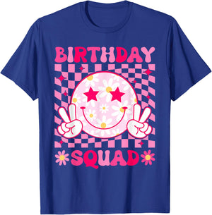 Birthday Squad Matching Birthday Family Group Bday Flower T-Shirt - T-Shirt | Royal