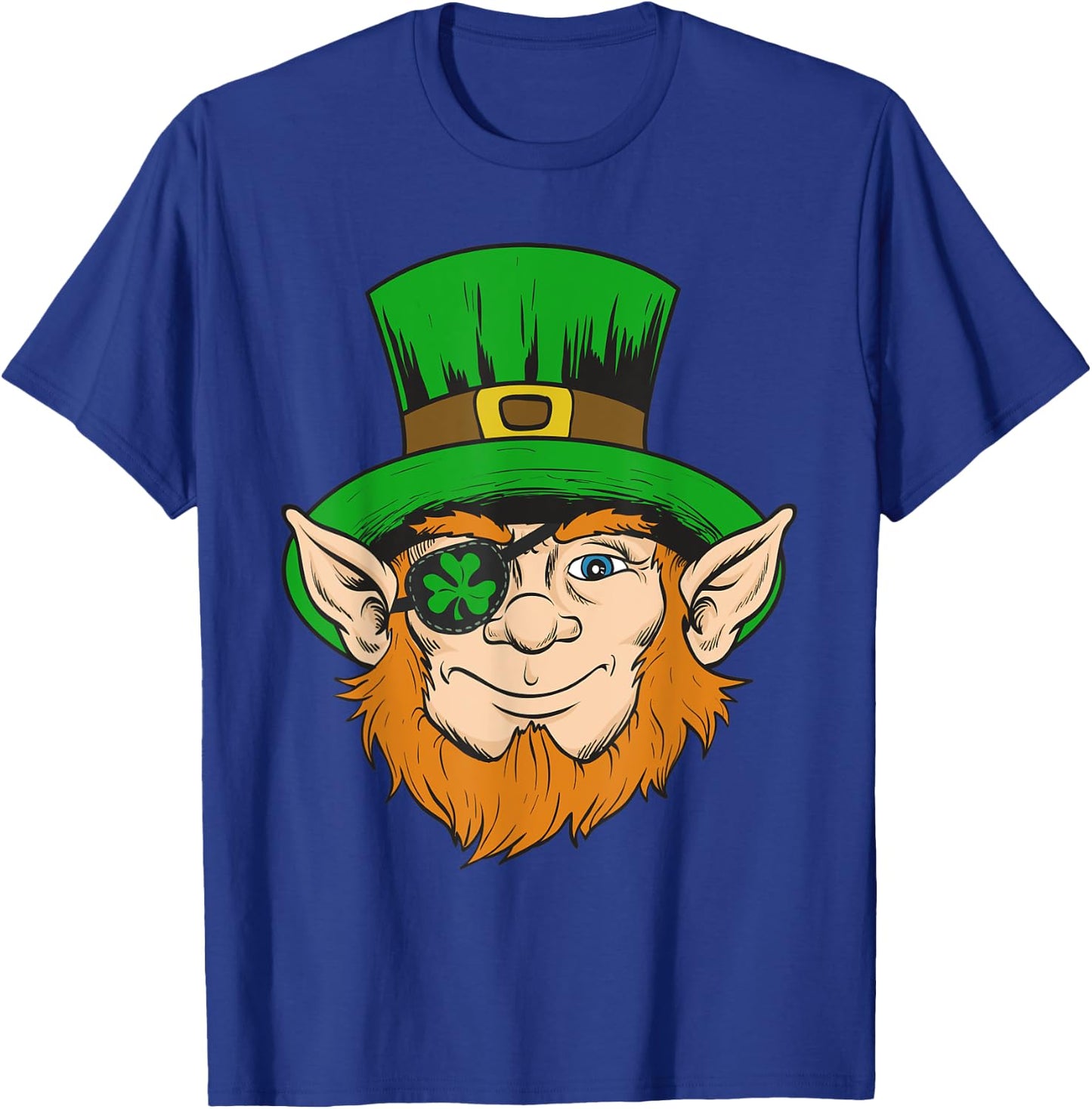 Pirate Eye Patch Shirt Clover Eyepatch Leprechaun St. Paddys T-Shirt - T-Shirt | Royal