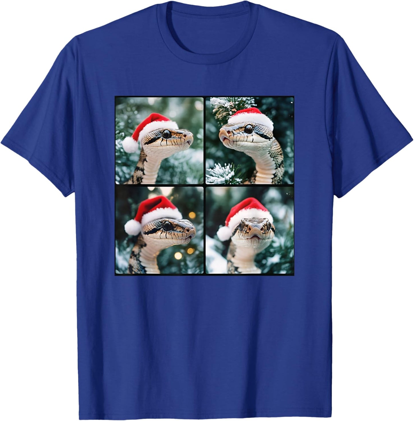 Snake Santa Hat Funny Christmas Snake T-Shirt - T-Shirt | Royal