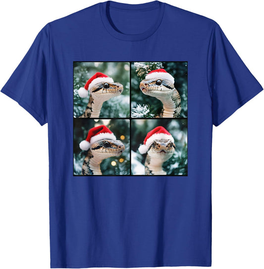 Snake Santa Hat Funny Christmas Snake T-Shirt - T-Shirt | Royal