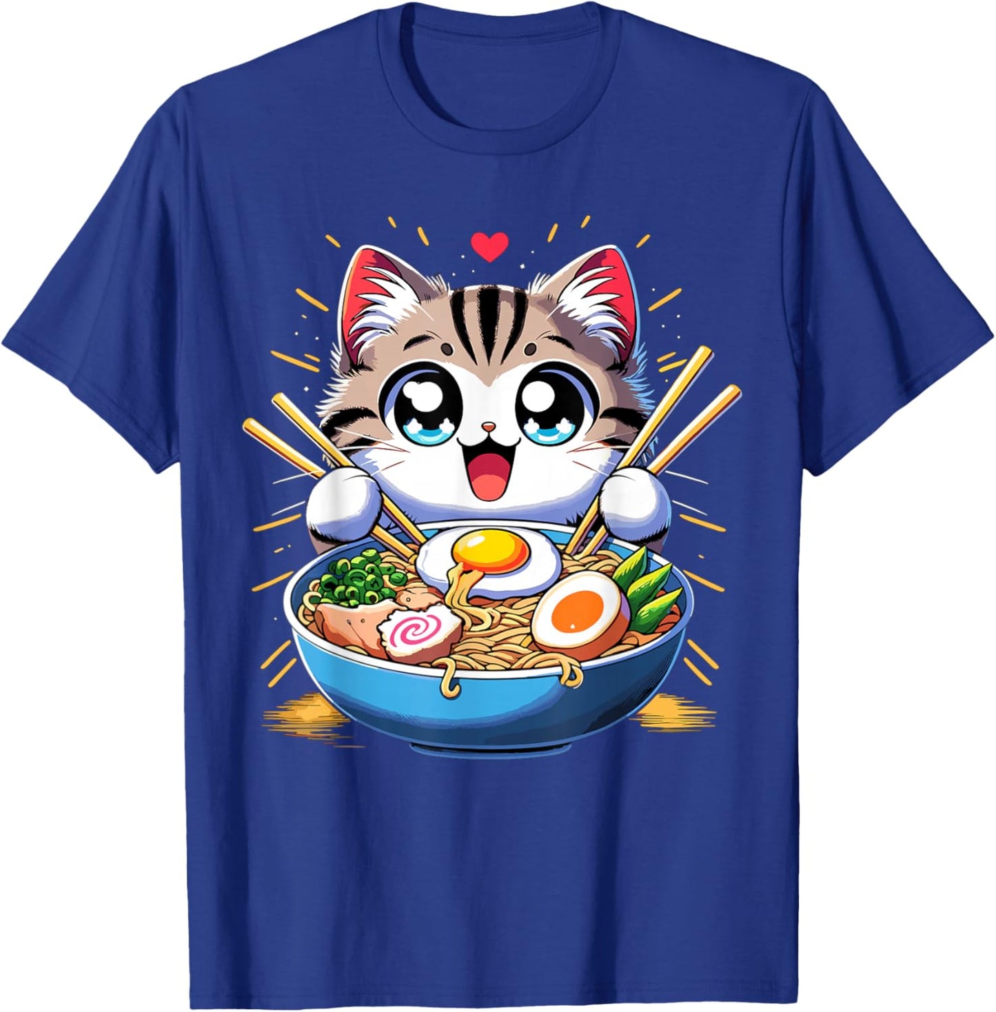 Kawaii Cat Japanese Anime Manga Cat Ramen T-Shirt - T-Shirt | Royal