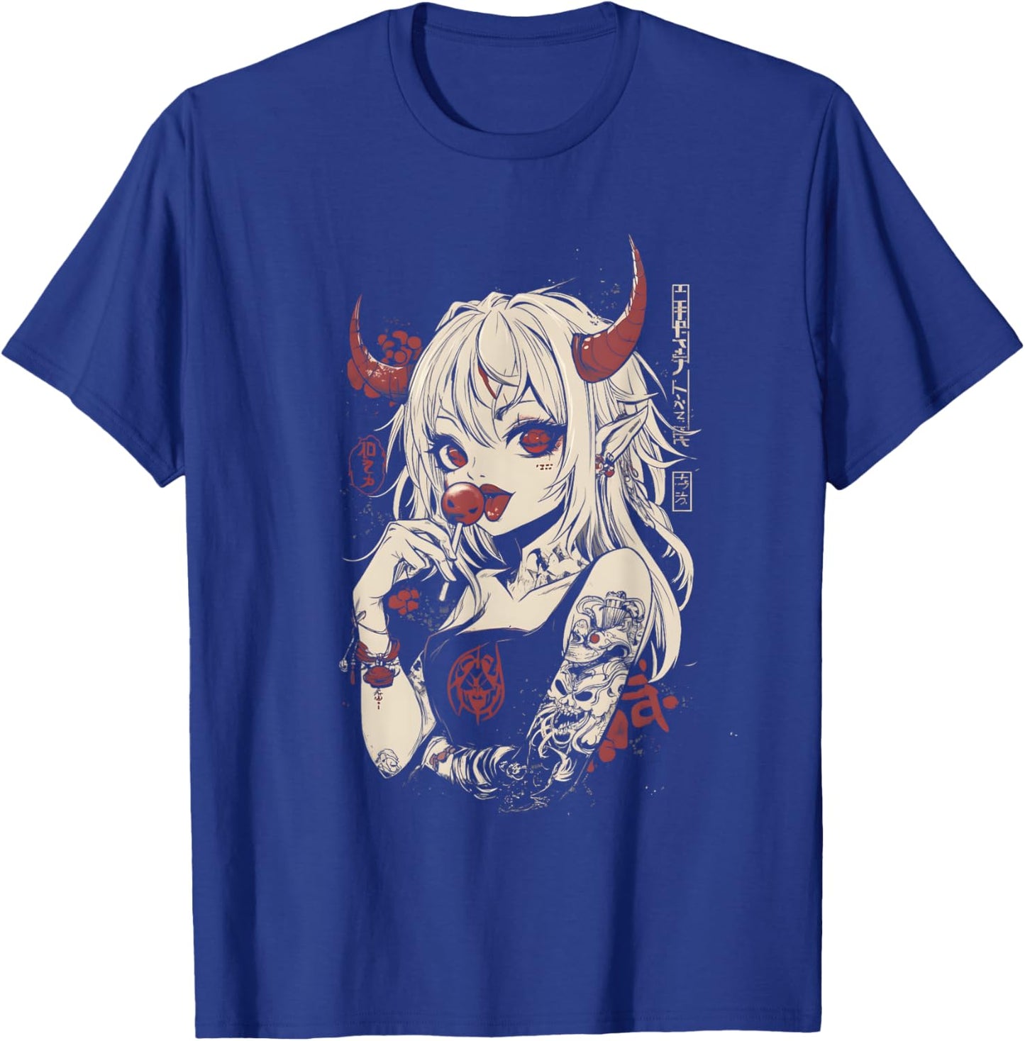Goth Grunge Girl Waifu Demon Anime Horror Alt Aesthetic T-Shirt - T-Shirt | Royal