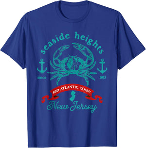 Seaside Heights New Jersey Crab Fishing Vacation Souvenir T-Shirt - T-Shirt | Royal