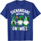 St Patricks Day Lucky Shamrock Leopard Gnomes Irish Women T-Shirt - T-Shirt | Royal